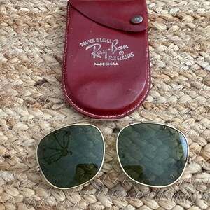 Vintage Ray-Ban Bausch & Lomb Clip On Aviator Sunglasses with Case